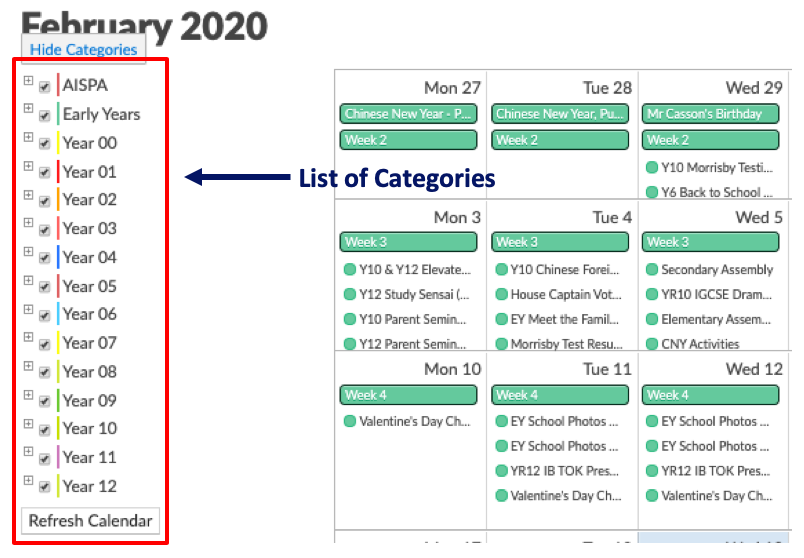 Calendar User Guide — Australian International School